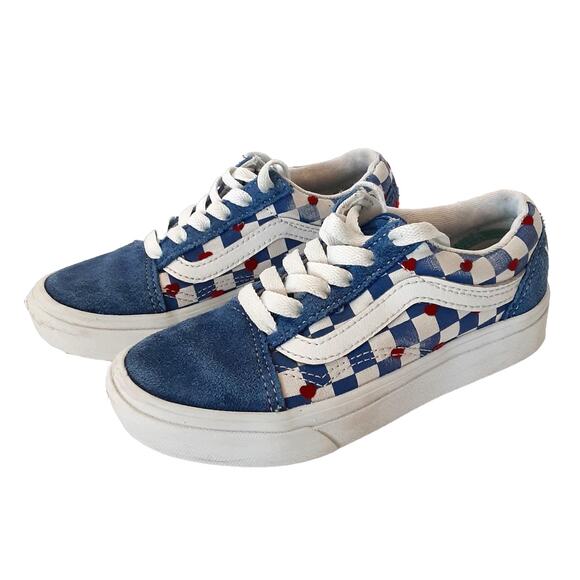 Vans Old Skool Comfy Cush Blue Checkerboard Kids 12 Suede Cap Toe Lace Up Summer - Picture 2 of 12